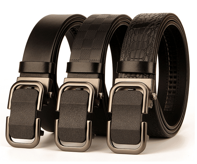 Black Leather Dress Belts (Three Variations) - Just White Shirts