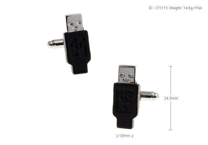 Black Usb Cufflinks - Just White Shirts