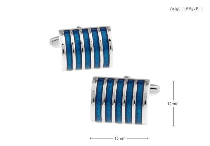 Blue Enamel and Silver Cufflinks - Just White Shirts