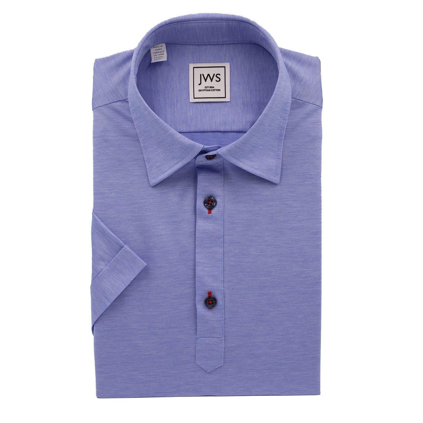 Blue Fine Pique Polo Shirt - Just White Shirts