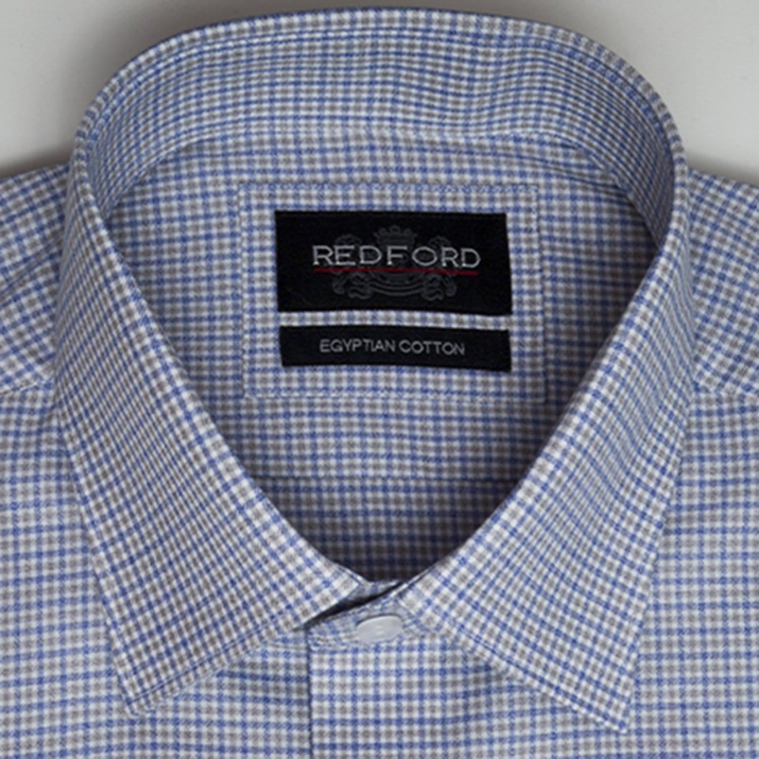 Blue Gingham Small Check - Just White Shirts