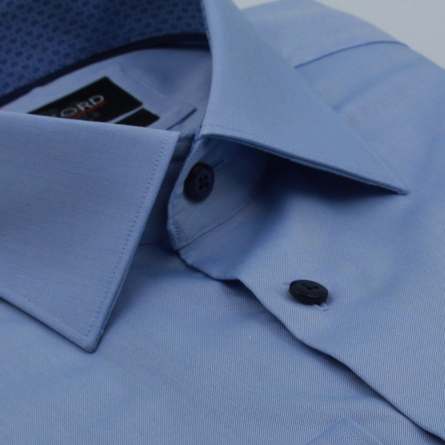 Blue Shirt with Black Buttons - Just White Shirts