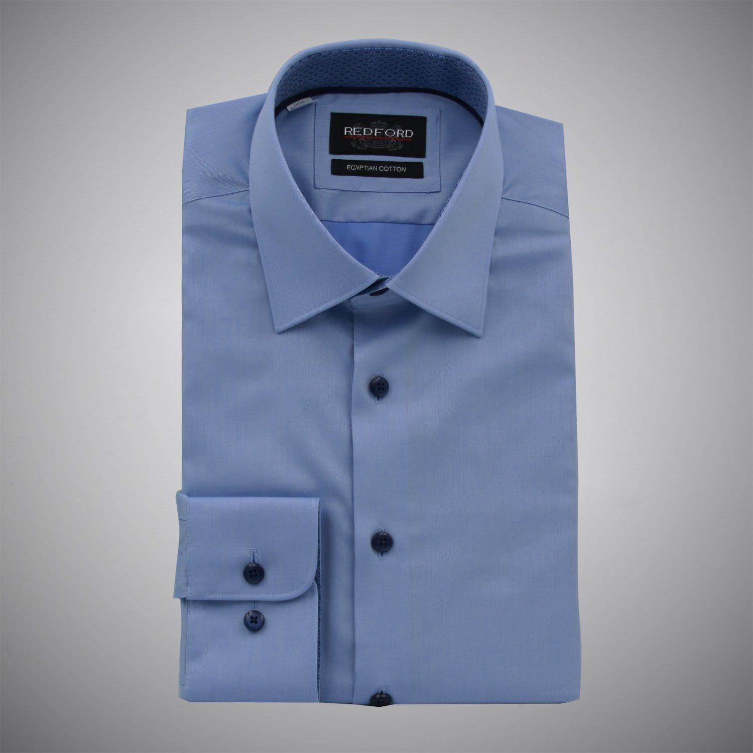 Blue Shirt with Black Buttons - Just White Shirts