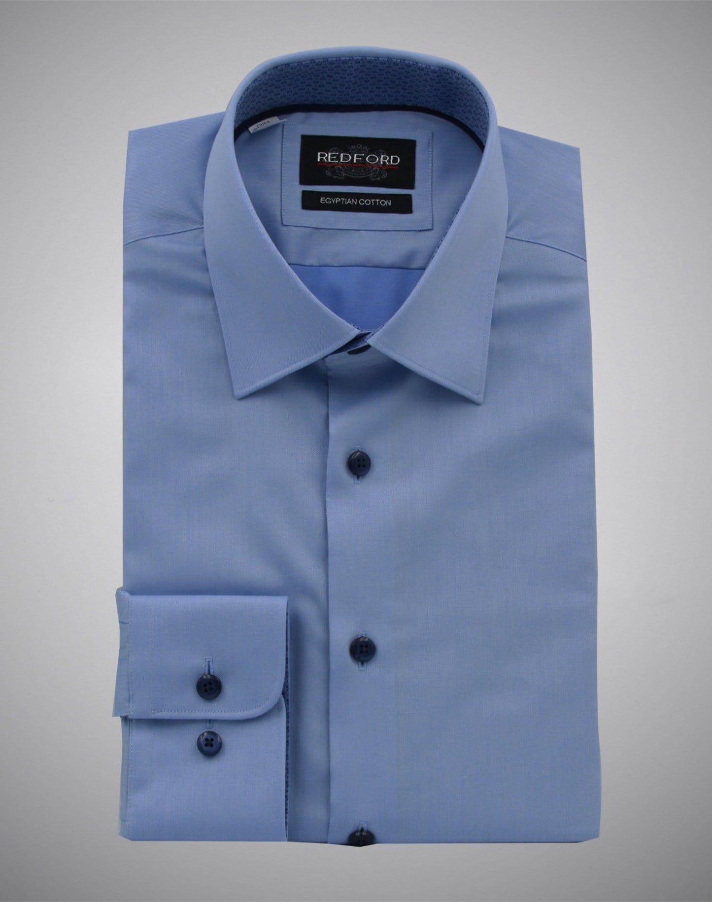 Blue Shirt with Black Buttons - Just White Shirts