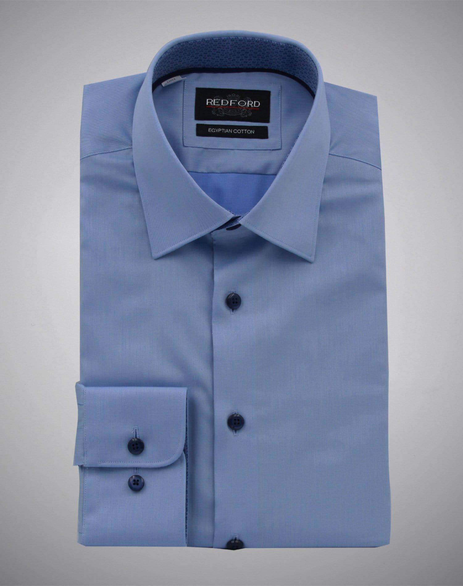 Blue Shirt with Black Buttons - Just White Shirts