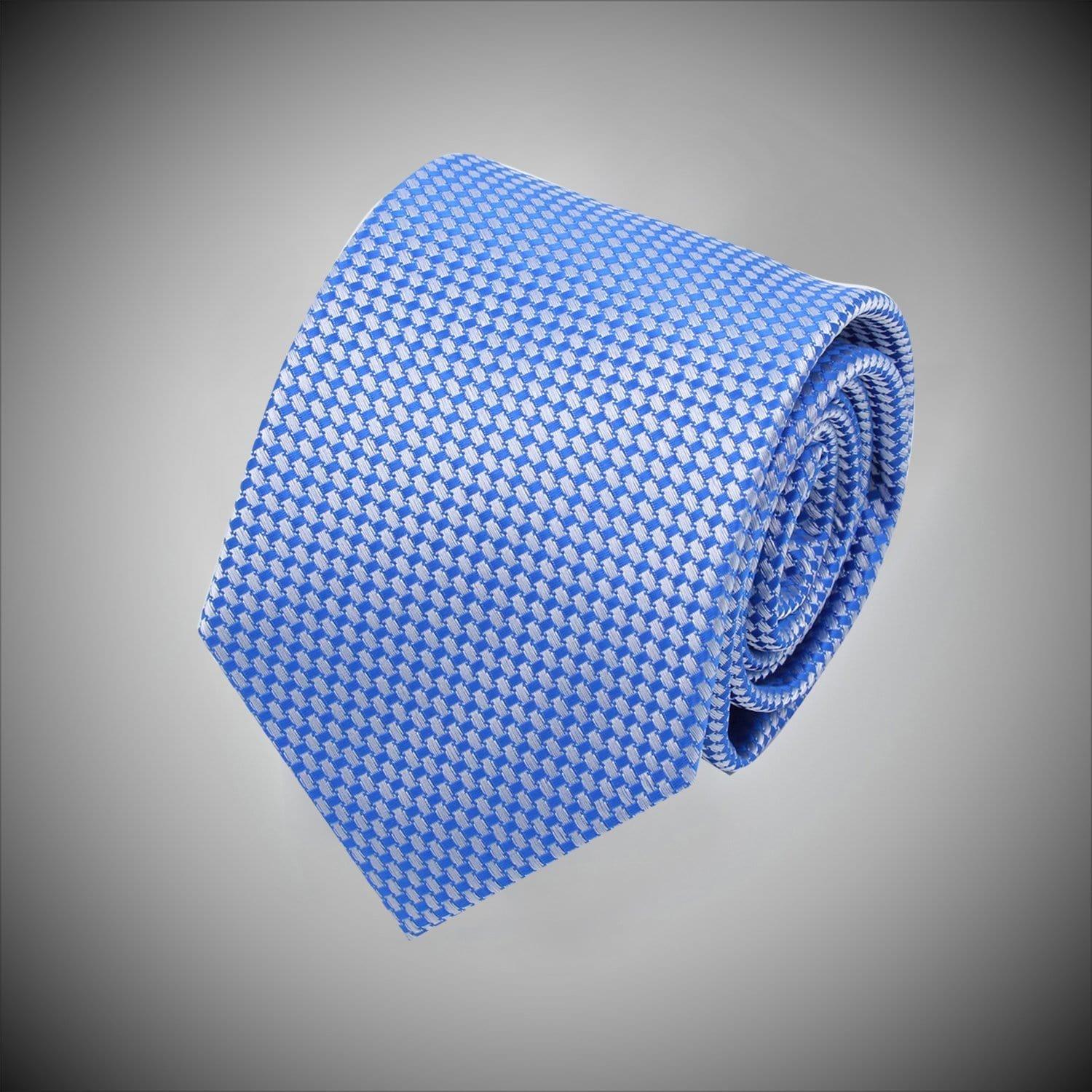 Blue Sky Neat Pattern Woven Silk Tie - Just White Shirts