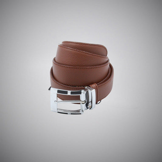 Brown Steel Leather Belt - Just White Shirts