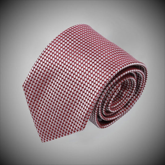 Burgundy Pink Neat Pattern Woven Silk Tie - Just White Shirts