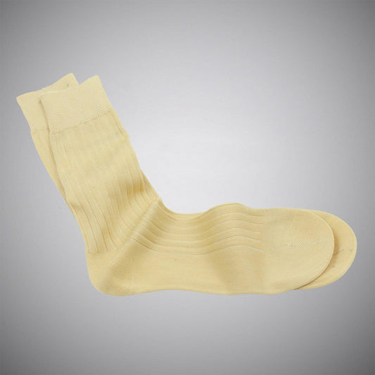 Butternut Yellow Mid-calf Mercerized Cotton Socks - Just White Shirts