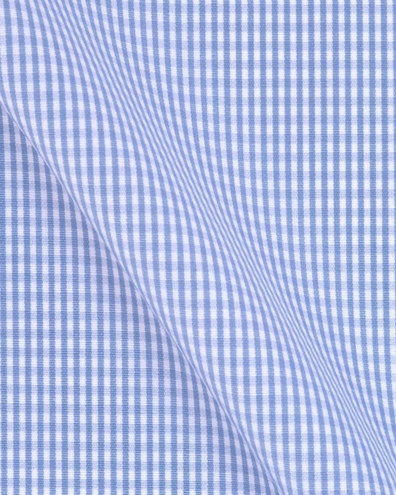 Canclini Argento Blue Mini Check Shirt 3030.w101.0002.f03 - Just White Shirts