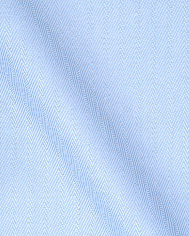 Canclini Dandy 80 Blue Herringbone Shirt 2640.w3450.0011.f03 - Just White Shirts