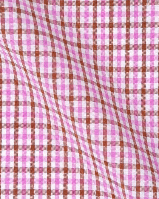 Canclini London Pink & Red Check Shirt 2420.w021.0261.fan - Just White Shirts