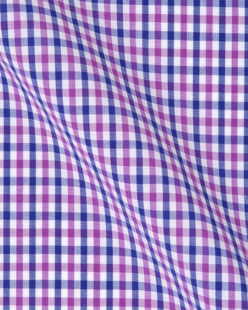 Canclini London Purple & Navy Blue Check Shirt 2420.w021.0271.fan - Just White Shirts