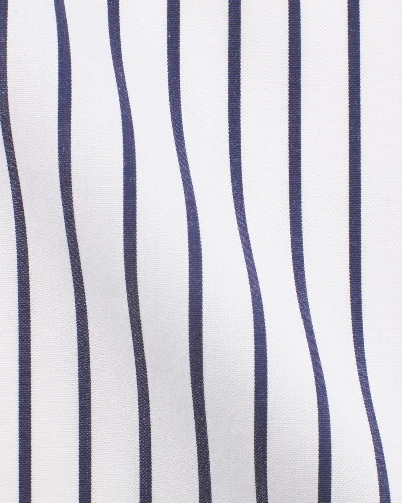 Canclini Skin Navy Blue Stripe Shirt 4162.w3440.0015.fan - Just White Shirts