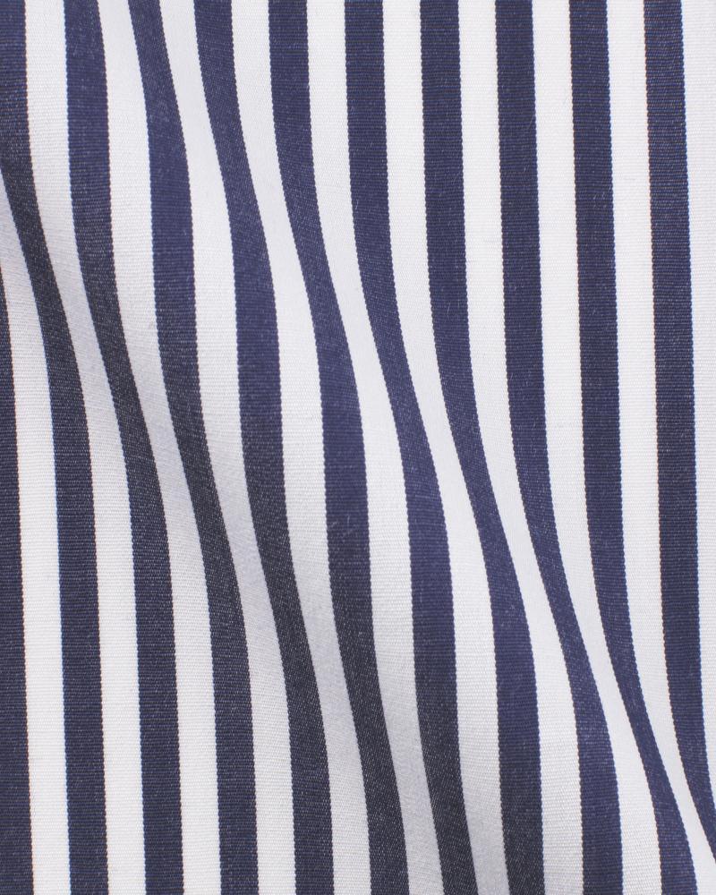 Canclini Skin Navy Blue Stripe Shirt 4162.w3450.0015.fan - Just White Shirts