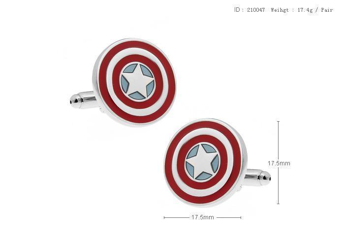 Captain America Shield Cufflinks - Just White Shirts