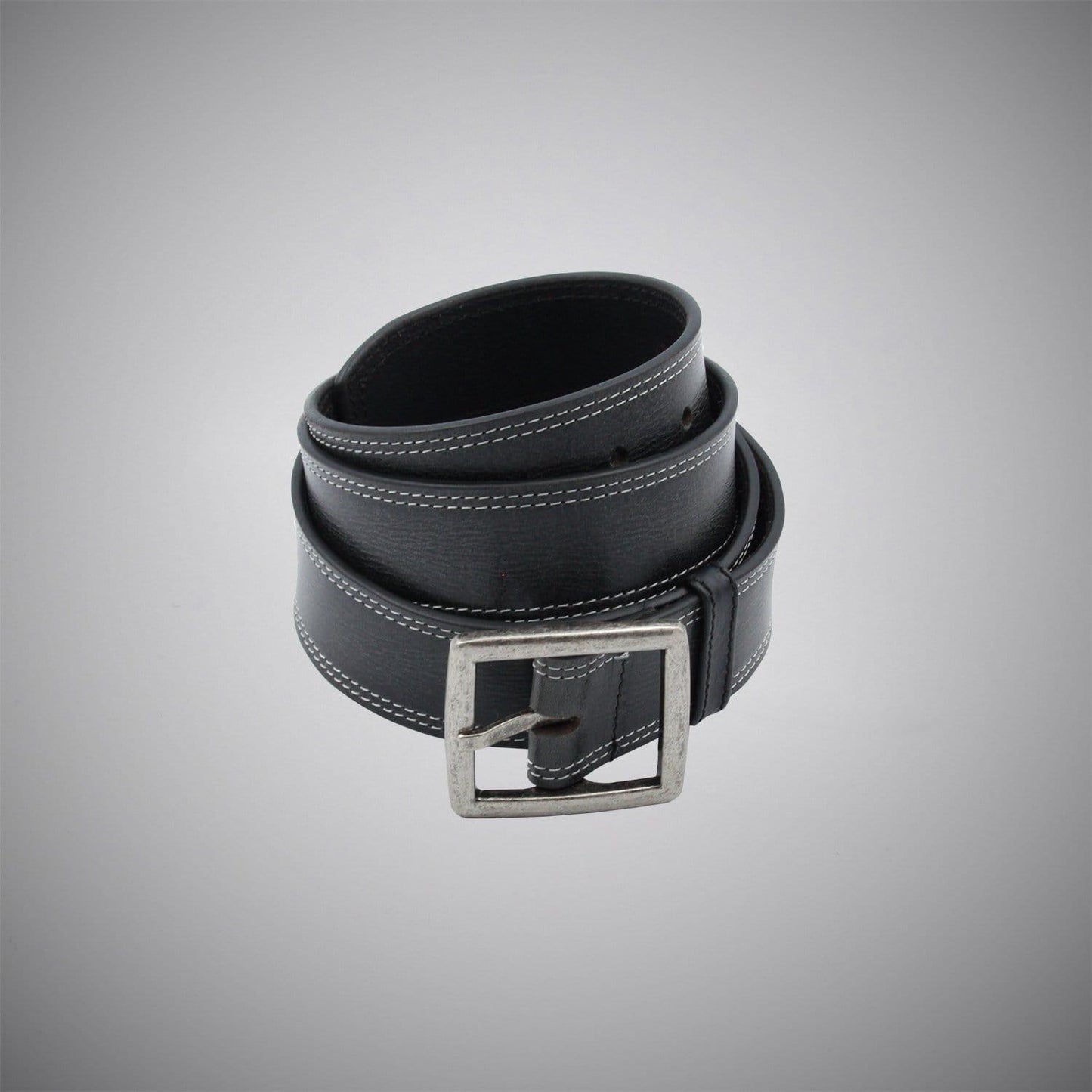 Classic Black Leather Belt - Just White Shirts