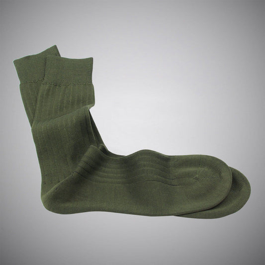 Dark Olive Mid-calf Mercerized Cotton Socks - Just White Shirts