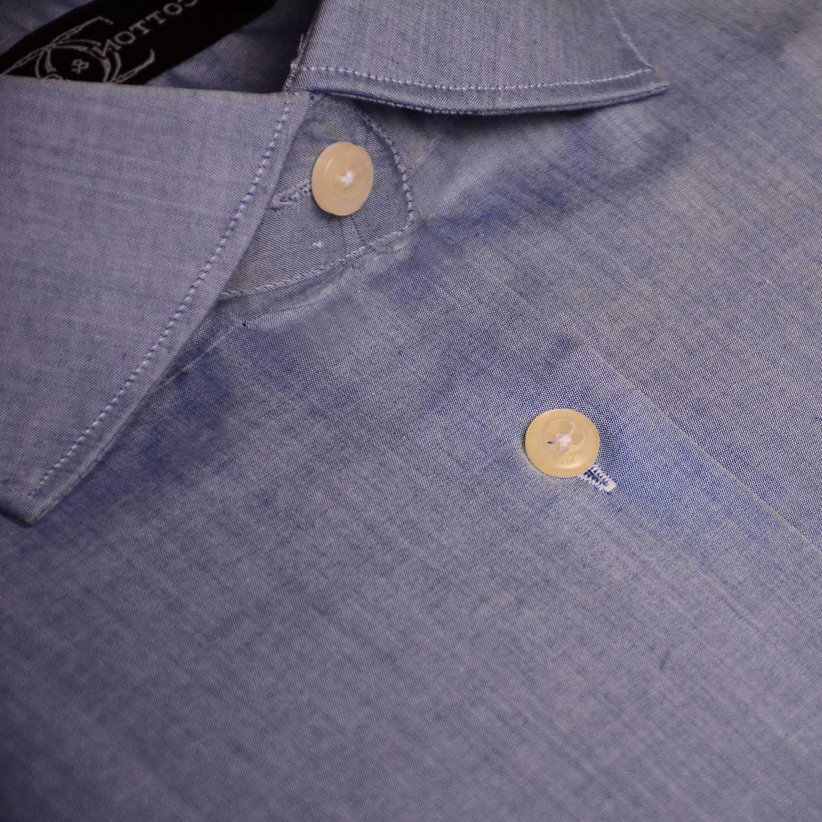 Dress Shirt Mid Blue Chambray - Just White Shirts