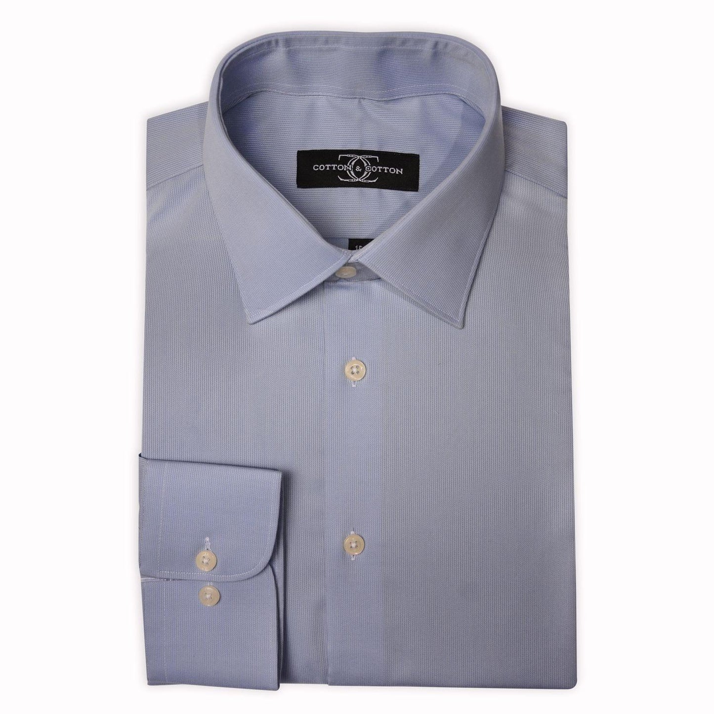 Dress Shirt Sky Blue Dobby Self Stripe - Just White Shirts