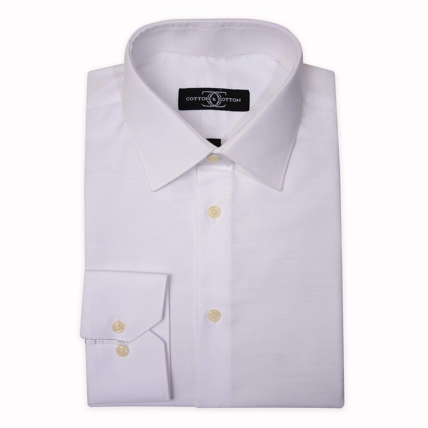 Dress Shirt White Dobby weave - Just White Shirts