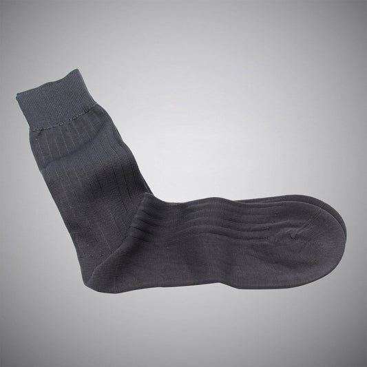 Grey Mid-calf Mercerized Cotton Socks - Just White Shirts