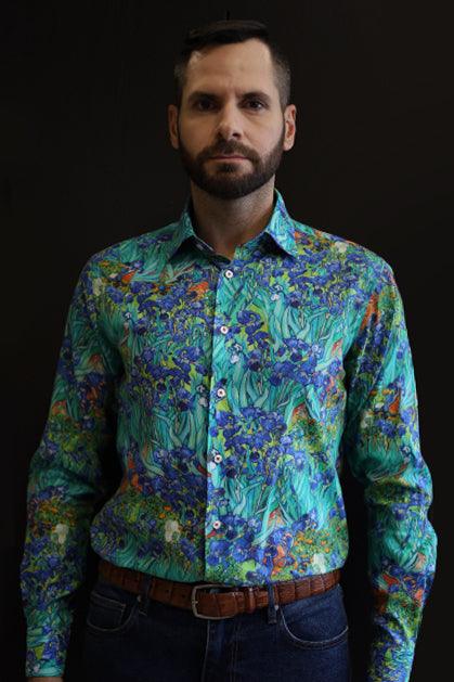 IRISES BY VAN GOGH PRINTED SHIRT - Just White Shirts