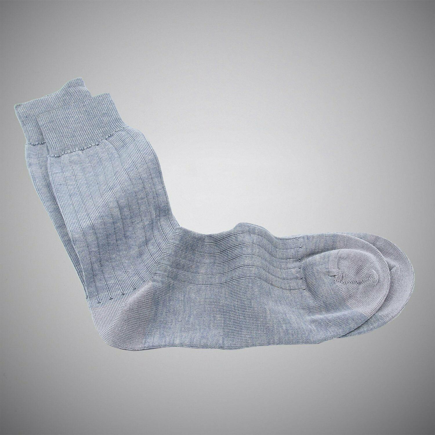 JWS Ash Grey Mid-calf Mercerized Cotton Socks - Just White Shirts