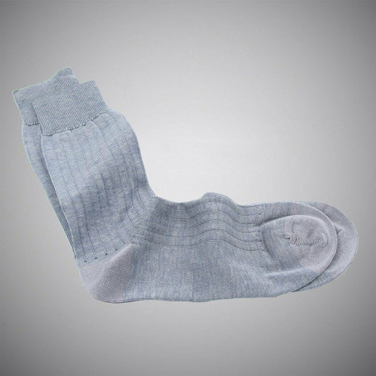 JWS Ash Grey Mid-calf Mercerized Cotton Socks - Just White Shirts