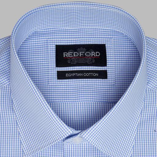 Light Blue Micro-Check - Just White Shirts