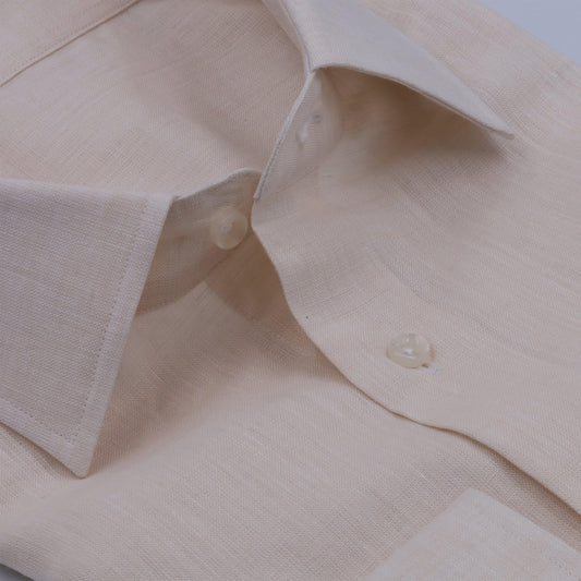 Linen Sports Shirt Beige - Just White Shirts