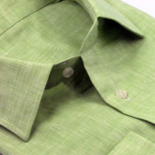 Linen Sports Shirt Lime Green - Just White Shirts