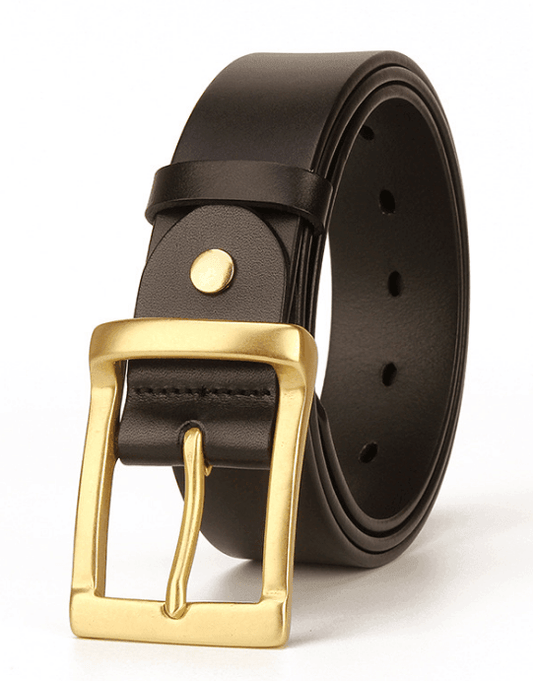 Matt Black Dressy Casual Leather Belt - Just White Shirts