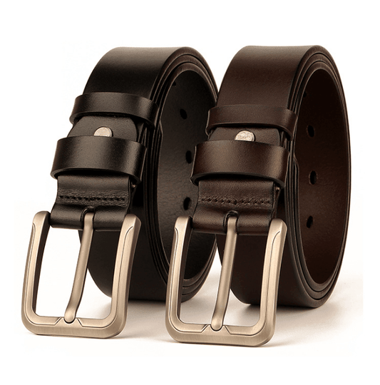 Matt Finish Casual Leather Belt - Just White Shirts