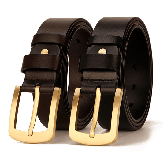 Matt Finish Dressy Casual Leather Belt - Just White Shirts