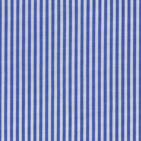 Mid Blue and White Narrow Bankers Stripe Classic Custom Shirt 100c 140/2*70 Sap016a - Just White Shirts