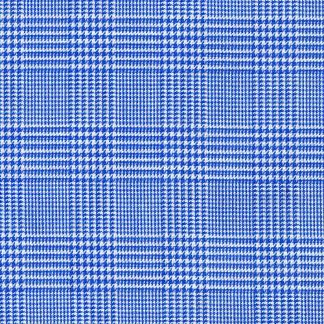 Mid Blue Glen Check Classic Custom Shirt 100c 60*60 Saq003a - Just White Shirts