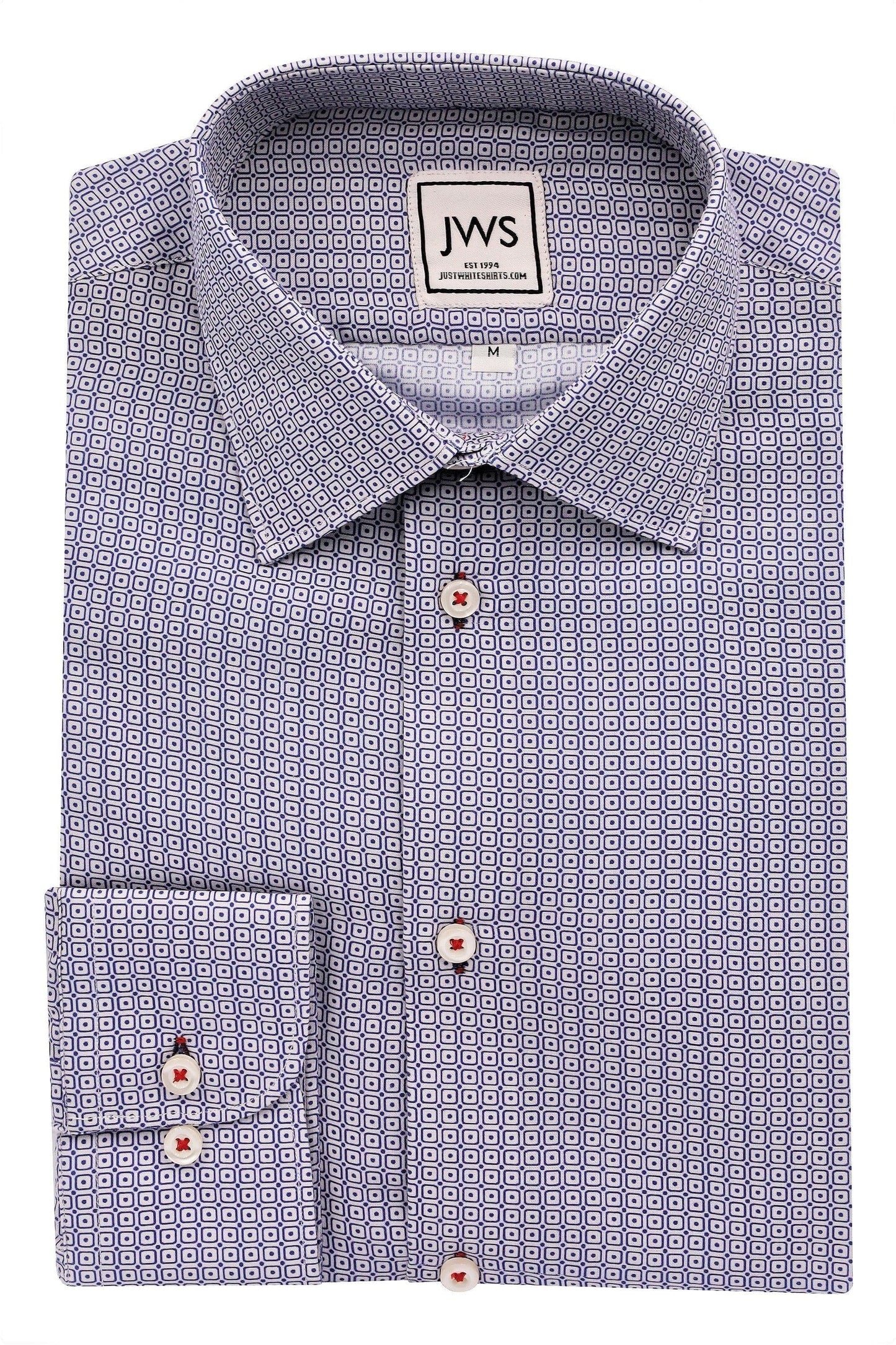 NAVY SQUARE WITH DOt - Just White Shirts