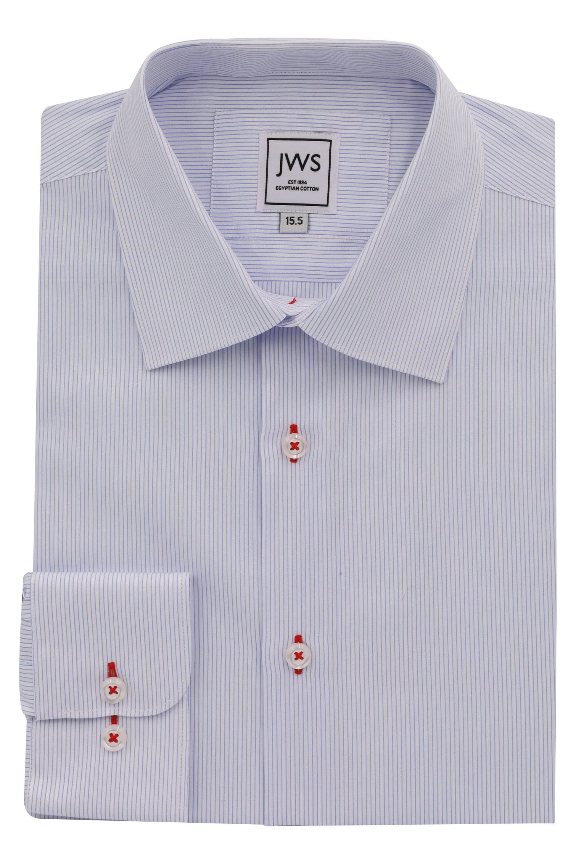 Navy Stripe with Dobby Non Iron Egyptian Cotton Dress Shirt - Just White Shirts