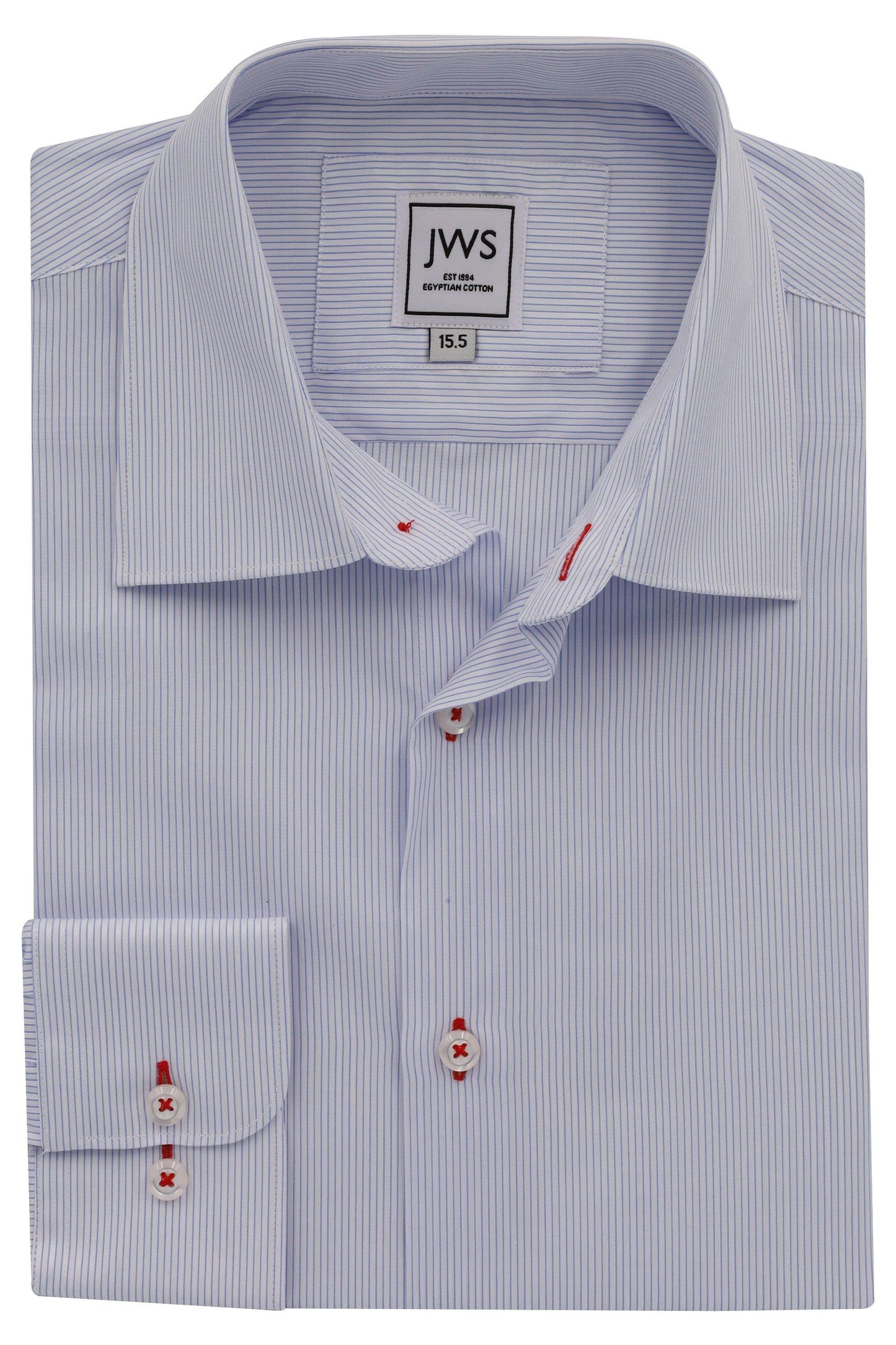 Navy Stripe with Dobby Non Iron Egyptian Cotton Dress Shirt - Just White Shirts