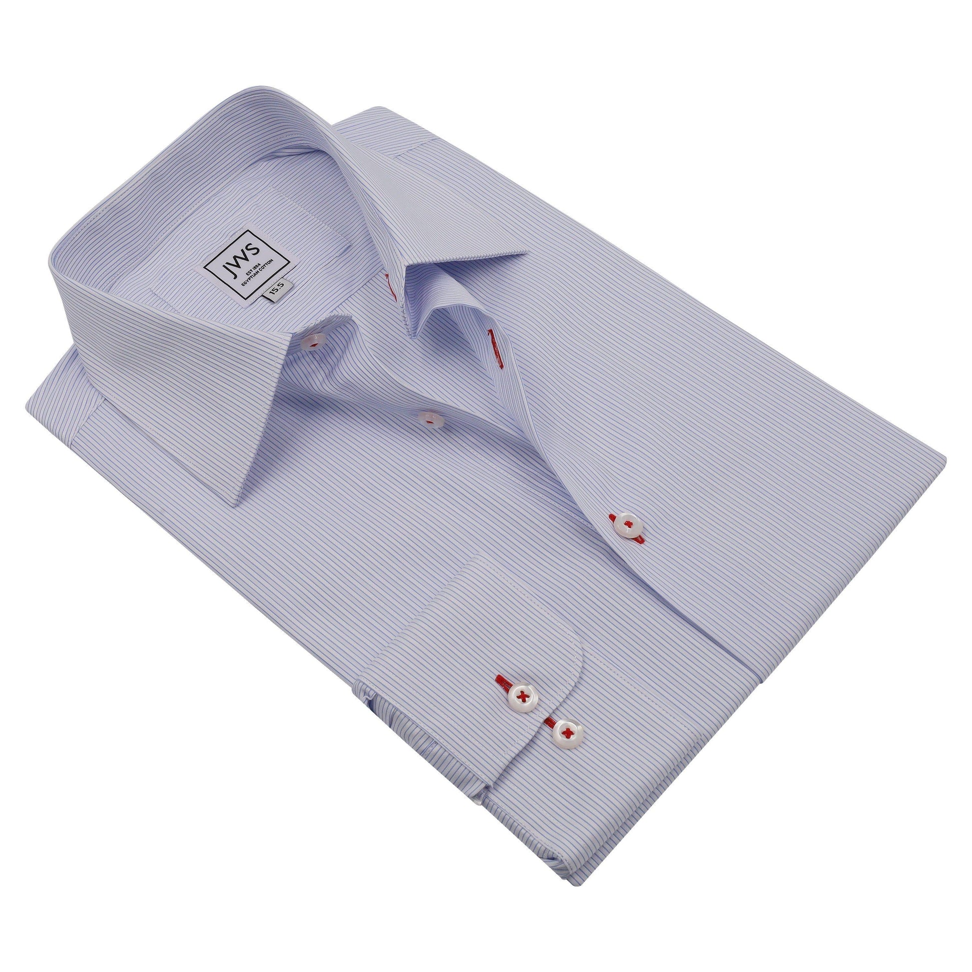 Navy Stripe with Dobby Non Iron Egyptian Cotton Dress Shirt - Just White Shirts