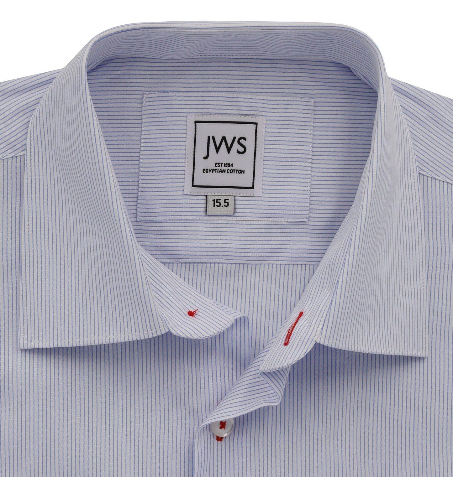 Navy Stripe with Dobby Non Iron Egyptian Cotton Dress Shirt - Just White Shirts