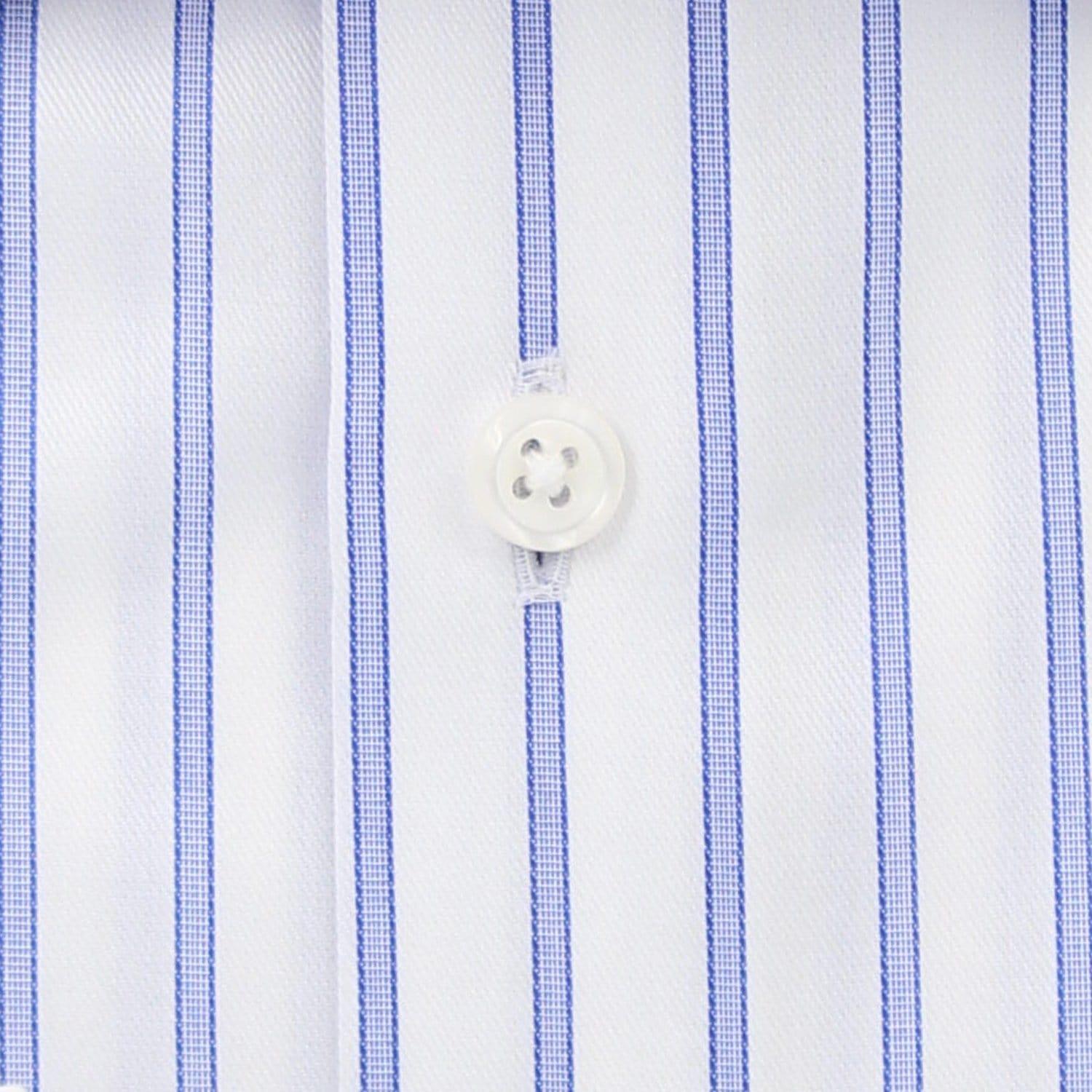 Non-Iron Two-Tone Blue Stripe Shirt - Just White Shirts