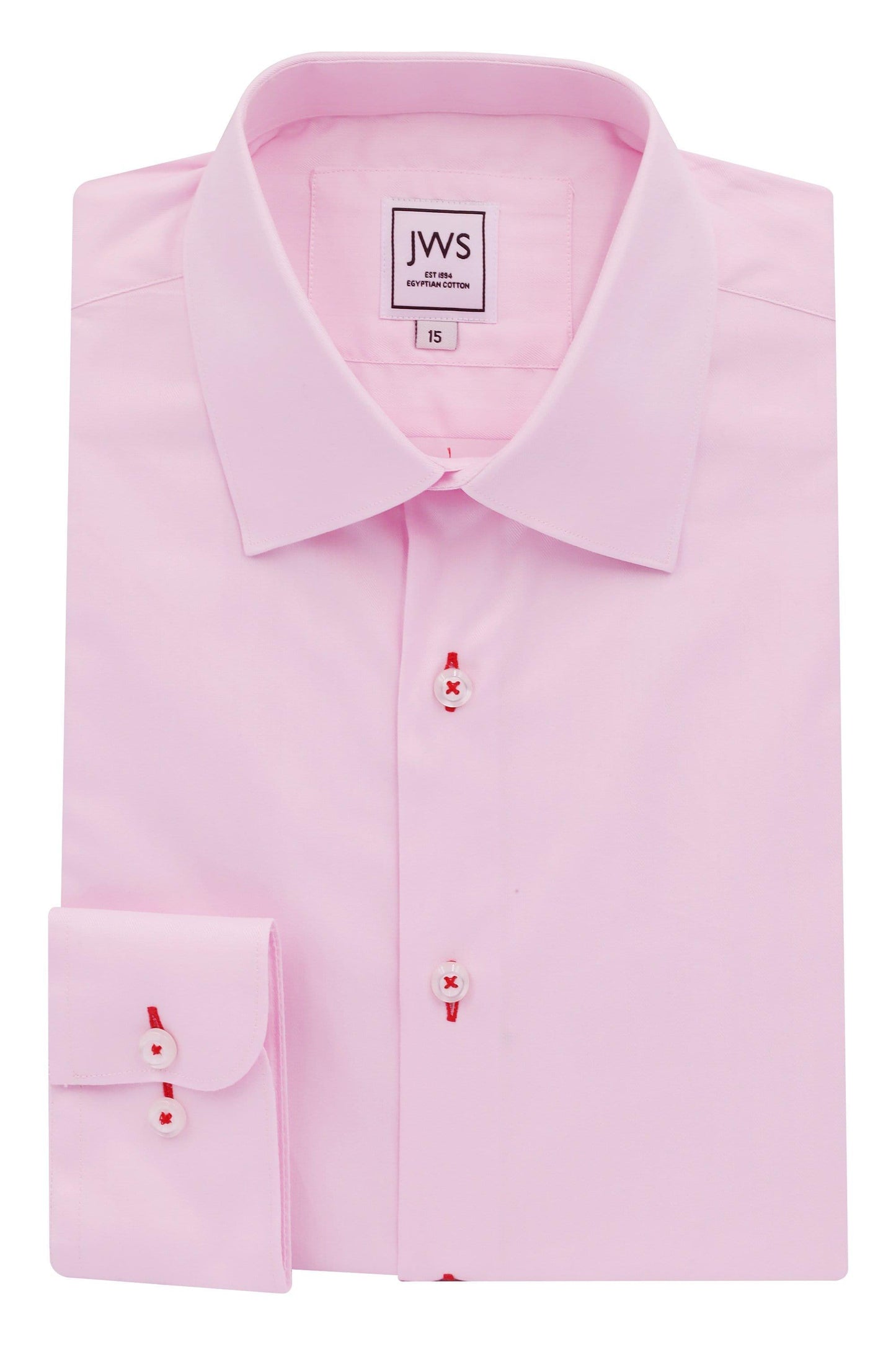 Pink Small Herringbone Non Iron Egyptian Cotton Dress Shirt - Just White Shirts