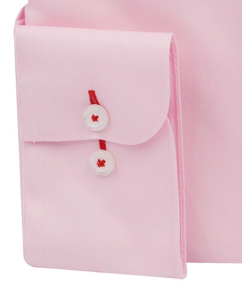 Pink Small Herringbone Non Iron Egyptian Cotton Dress Shirt - Just White Shirts