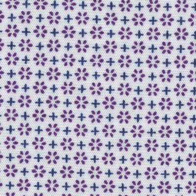 Printed Purple and Blue Micro Pattern on White Ground Classic Custom Shirt - Just White Shirts