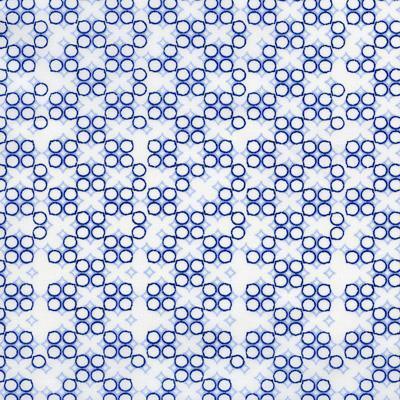 Printed White and Blue Geometric Pattern Classic Custom Shirt - Just White Shirts