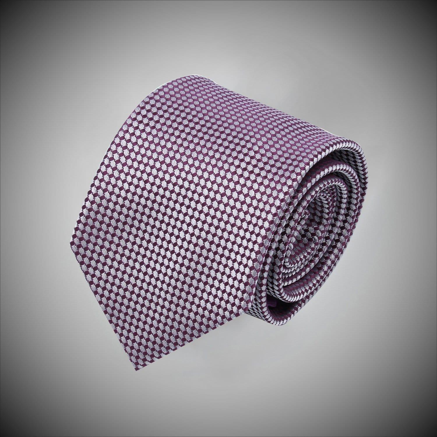 Purple Lavender Neat Pattern Woven Silk Tie - Just White Shirts