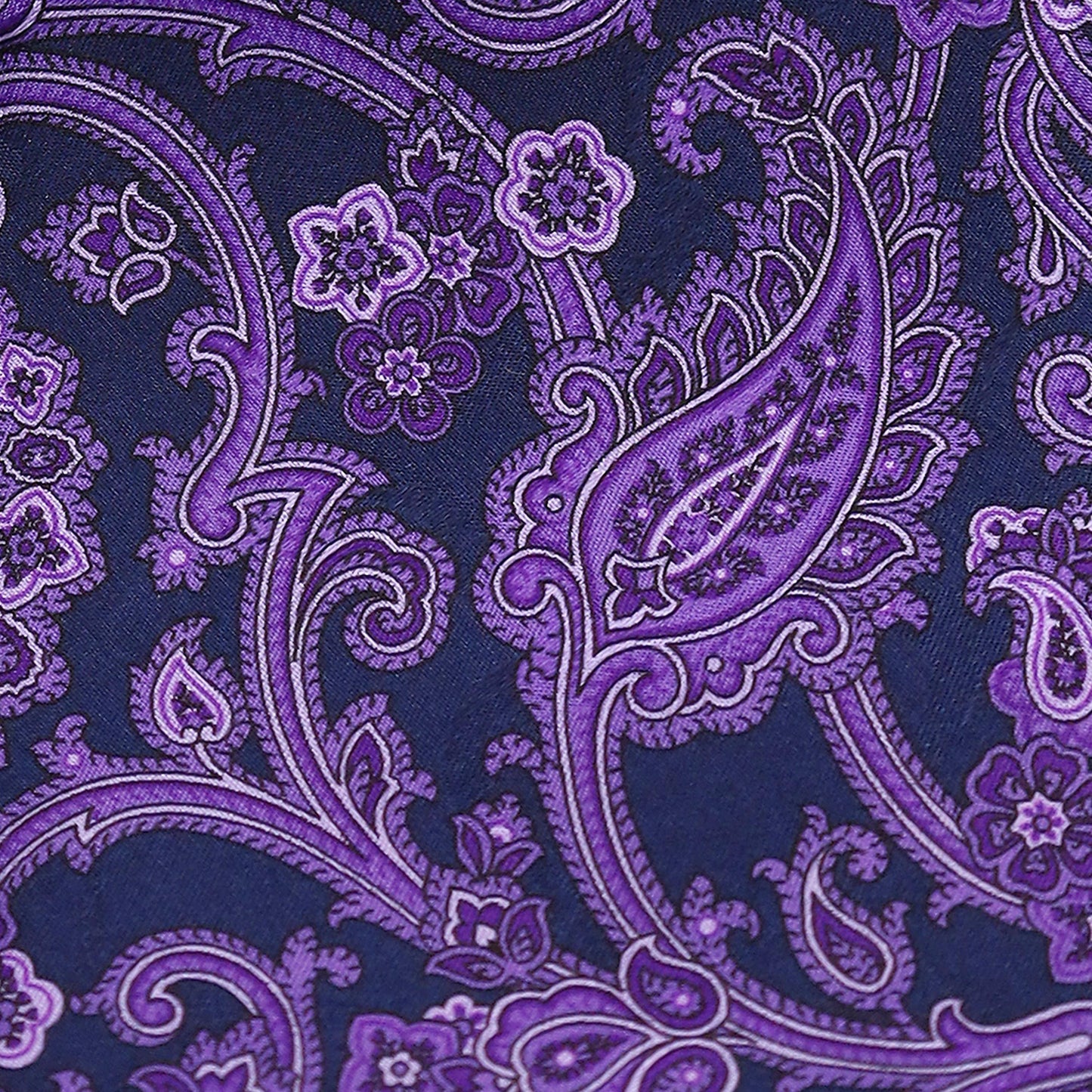 PURPLE PAISLEY ON BLACK SILK TIE - Just White Shirts