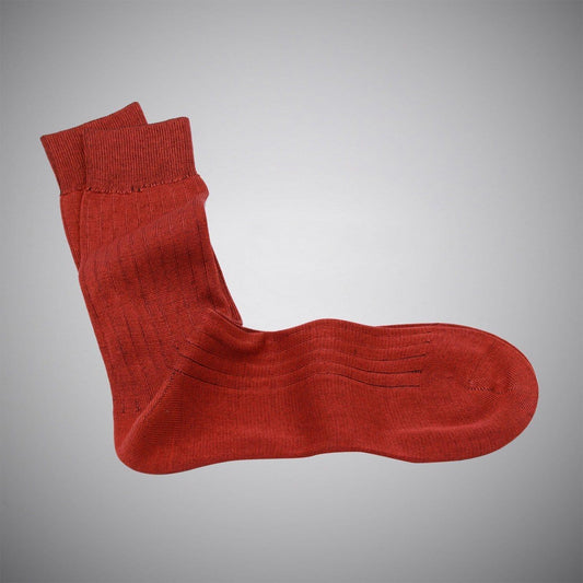 Rust Mid-calf Mercerized Cotton Socks - Just White Shirts